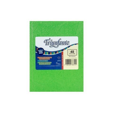 CUADERNO VERDE MANZANA 16X21 RAYADO 48H T/D ARAÑA TRIUNFANTE
