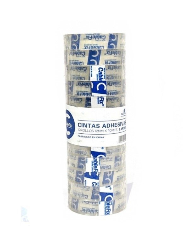 CINTA ADHESIVA 12mm x 10mts CABLE FIX