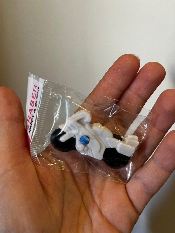 GOMA DE BORRAR MOTO BLANCA