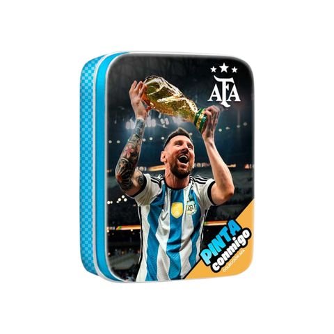 LIBRO PARA PINTAR CON CRAYONES PINTA CONMIGO MESSI EN LATA 7X9.5CM
