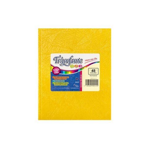 CUADERNO AMARILLO 19X24 RAYADO 48H T/D 123 ARAÑA TRIUNFANTE