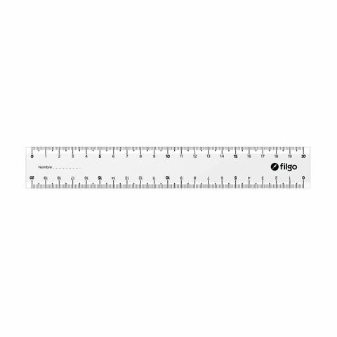 REGLA 20CM RIGIDA CRISTAL FILGO