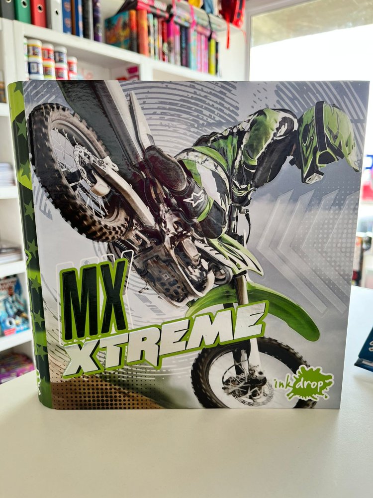 CARPETA CARTA CON RELIEVE MOTO CROSS INKDROP - VERDE