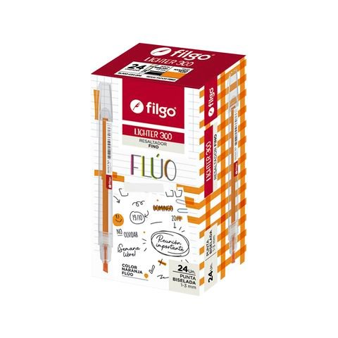 RESALTADOR P. BISELADA LIGHTER 300 FILGO NARANJA FLUO