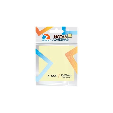 NOTAS AUTOADHESIVAS AMARILLAS 75x75mm EZCO