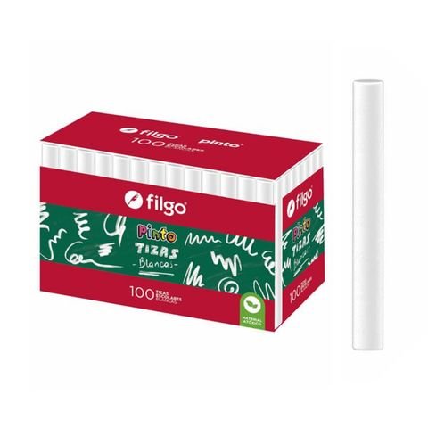 CAJA TIZA BLANCA ESCOLAR X100 FILGO