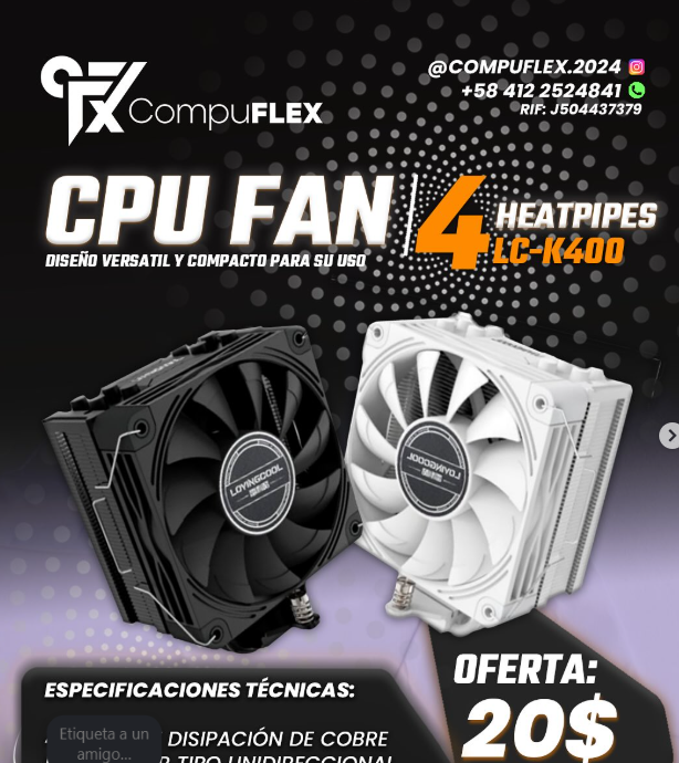 CPU FAN 4 TUBOS LCK400