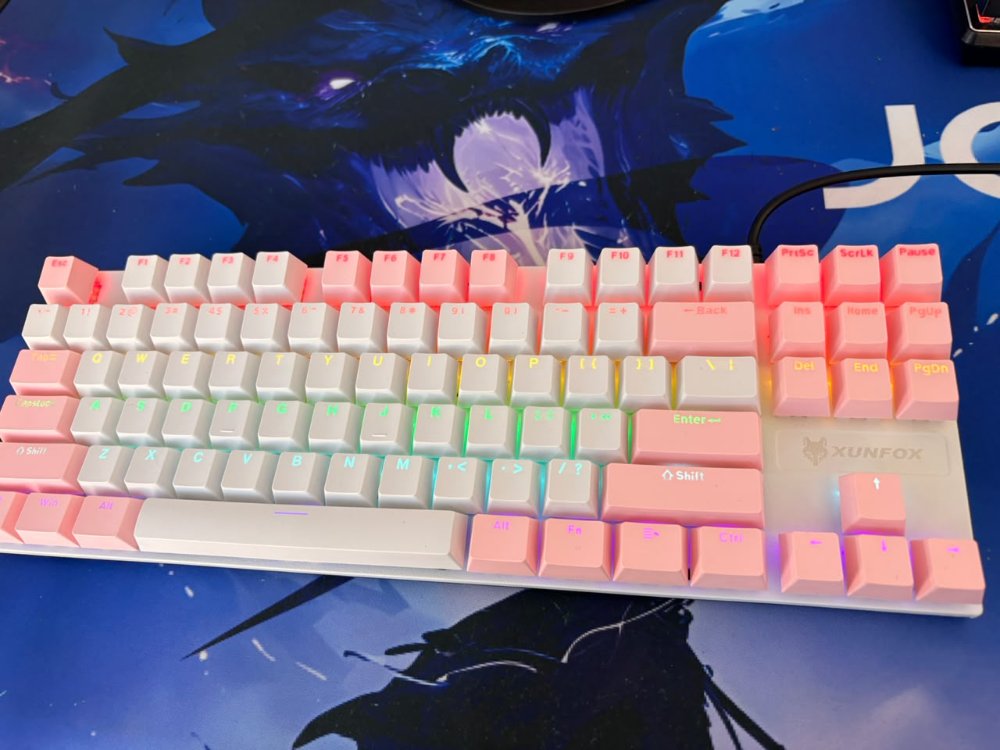 Teclado Xunfox Rosado Blanco