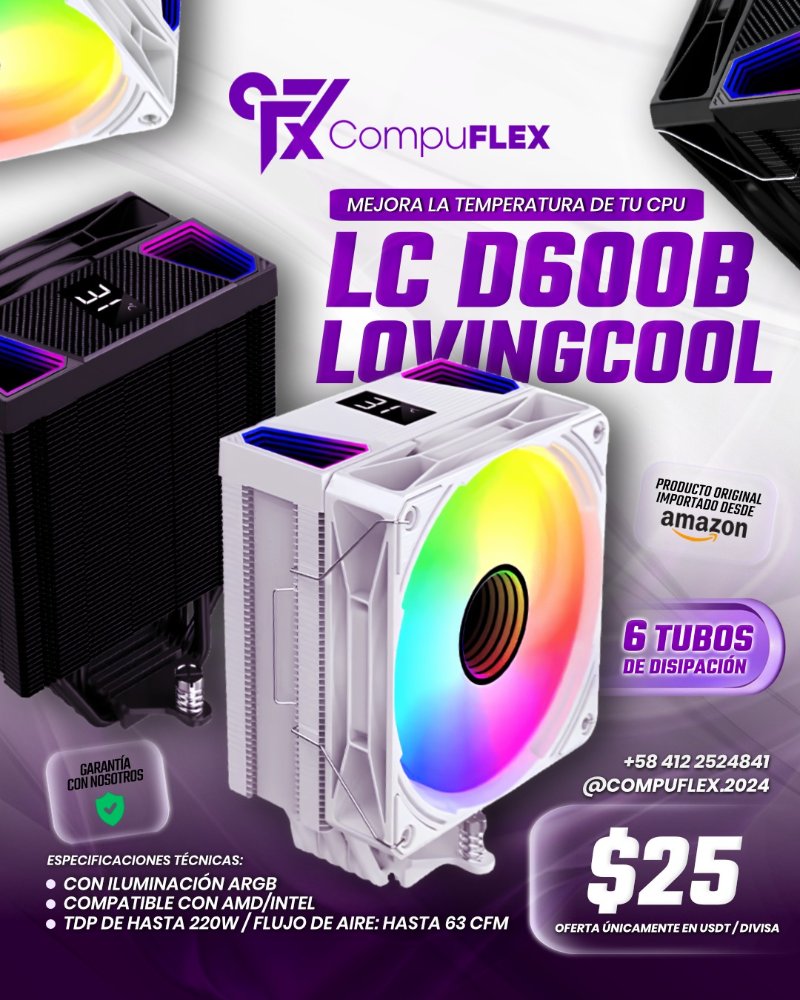FAN 6 TUBOS LC J600 NEGRO