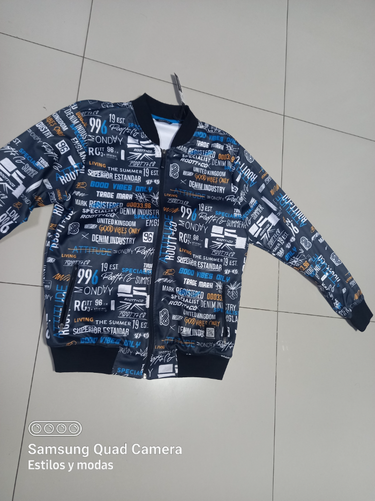 67010 m chaqueta roott co azul letras