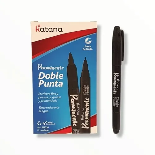 Marcador Doble Punta KATANA NEGRO