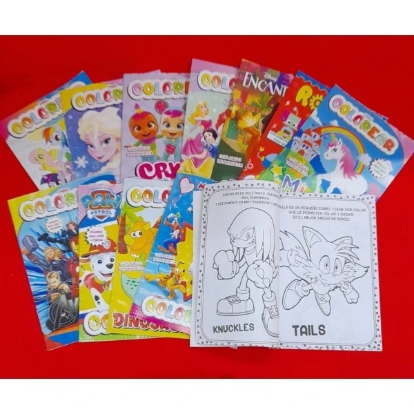 Librito Para Colorear 8 Pag A4 Varios Personajes