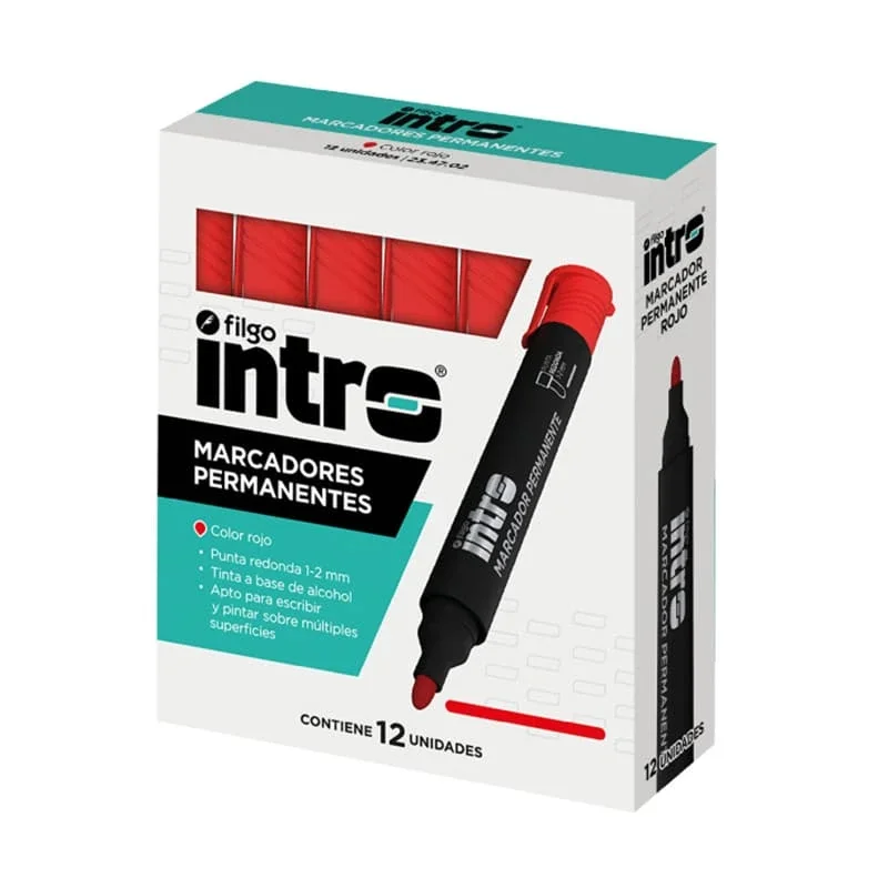 Marcador Permanente Intro ROJO Unidad