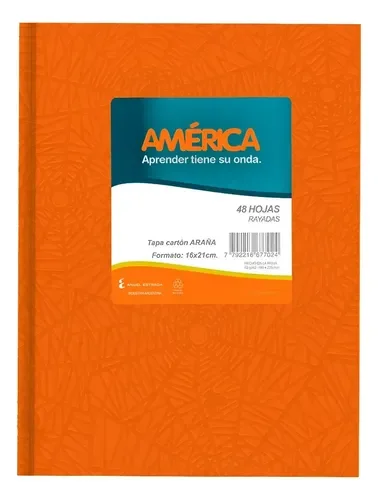 Cuaderno America x42 Hojas NARANJA Araña