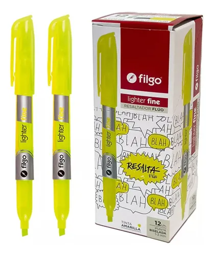 Resaltador Filgo Lighter Fine Color Amarillo x Unidad