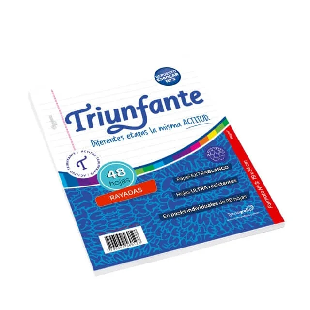 Repuesto De Hojas Triunfante RAYADAS N3 X 48