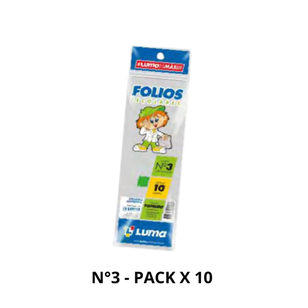 Folios Escolares N3 pack x10 Unidades