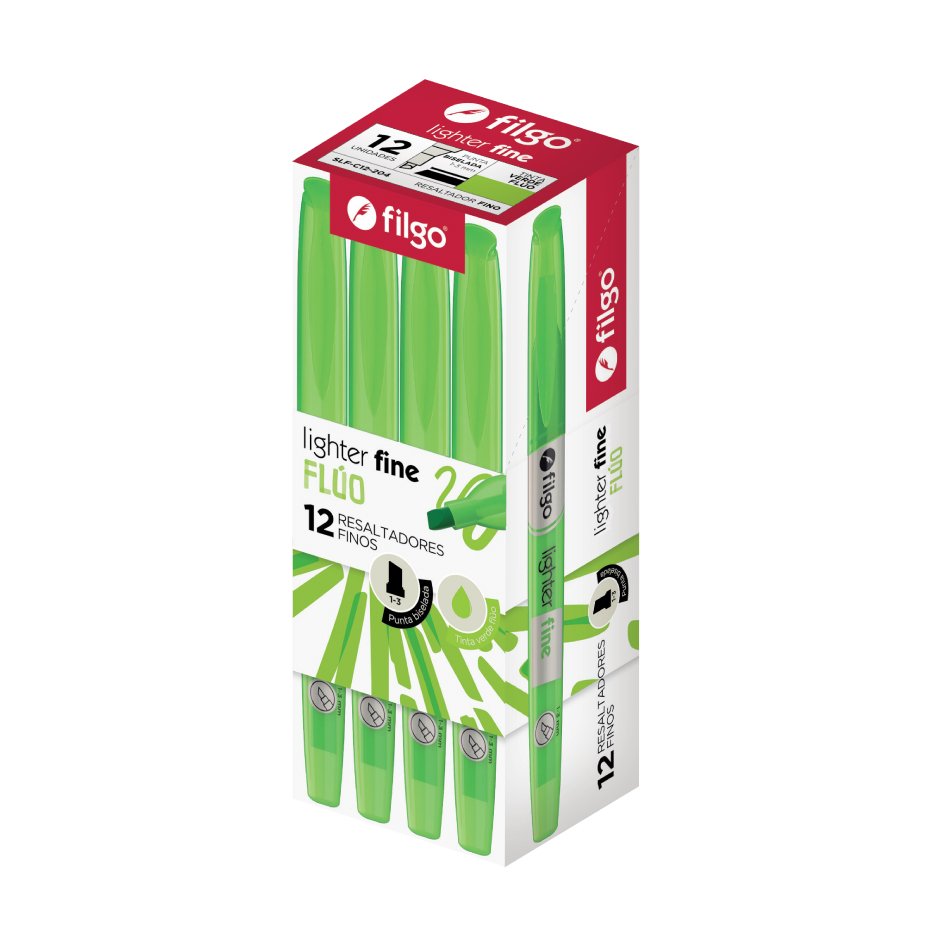 Resaltadores Filgo Lighter VERDE x12 CAJA
