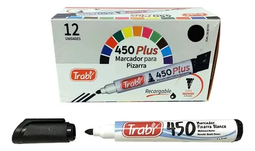 Marcador Para Pizarra Recargable Trabi 450 Plus Negro x Unidad