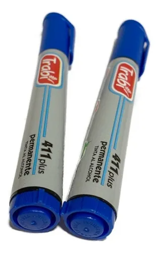 Marcador Permanente Trabi 411 Pta Redonda Color Azul x Unidad