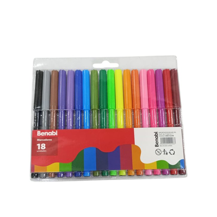 Marcadores Fibras Escolares x18 BENABI