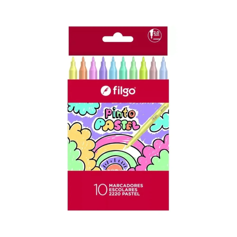 Marcador Fibra Fino Pastel x10 Filgo