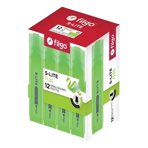 Resaltador S-LITE Caja x12 VERDE FLUO