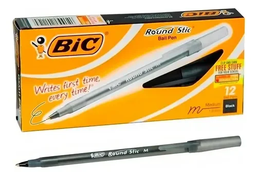 Lapiceras Bic Round NEGRA X12