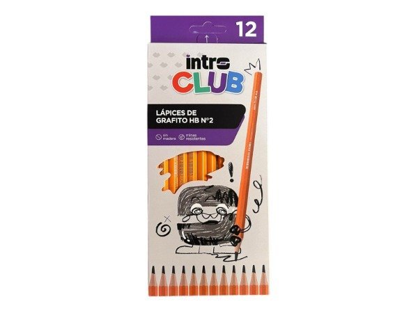 Lapices de Grafito Intro Club HB x12