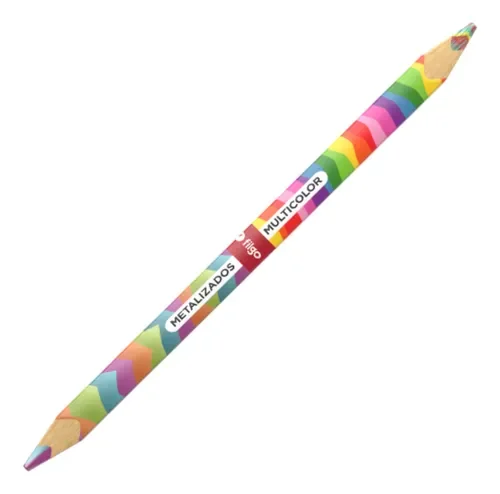 Lapiz Jumbo Multicolor/Metalizado Duo Madera