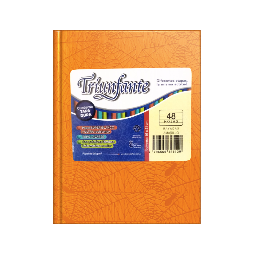 Cuaderno Escolar N3 Triunfante Naranja 48hojas
