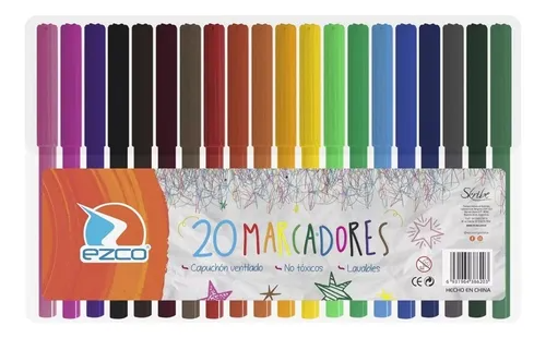 Marcadores Fibras Escolares Ezco X 20