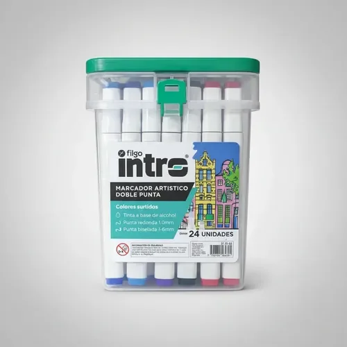 Marcador Intro Artistico Punta Doble x24