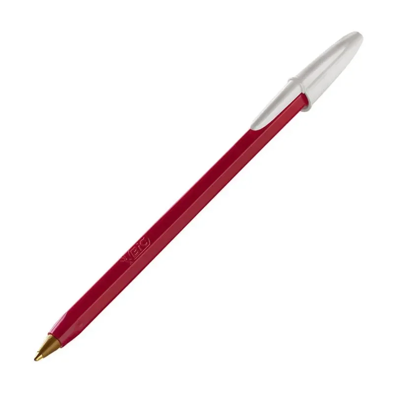Lapicera Bic Rojo Opaco Punta Media