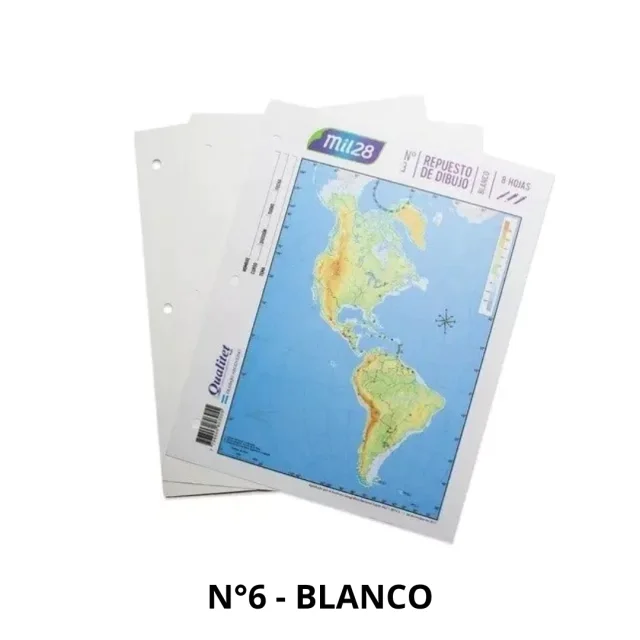 Block Repuesto N6 X8 Hojas BLANCO