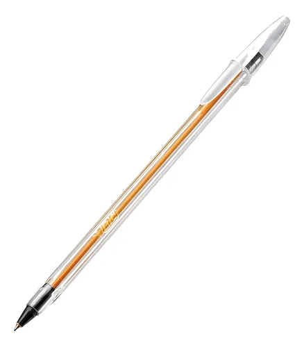 Lapicera Bic Negra Cristal Punta Fina 0.8 Mm X Unidad
