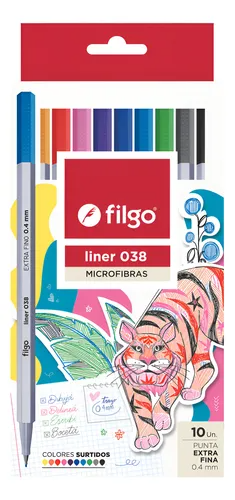 Microfibra Filgo Liner 038 Estuche X 10 Colores