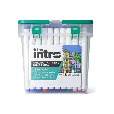 Marcador Intro Artistico Punta Doble x48