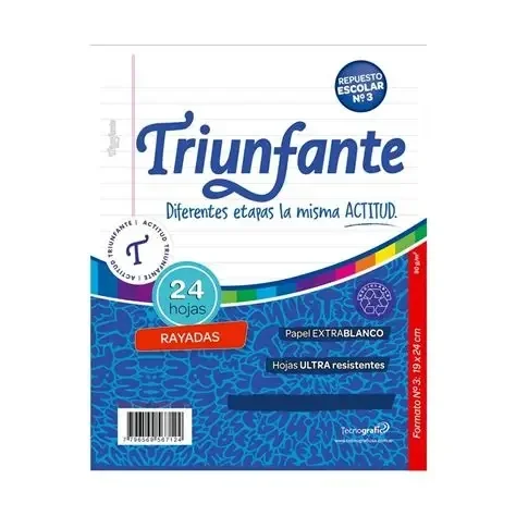 Repuesto Triunfante RAYADO N3 X 24