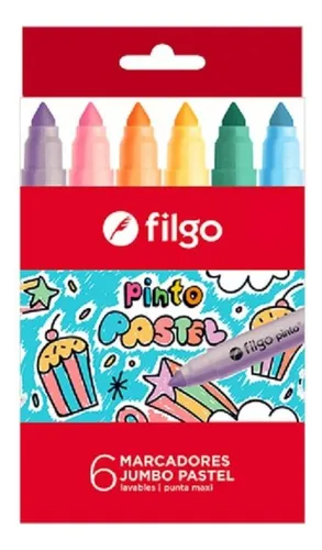 Marcadores Escolares Pinto Jumbo Pastel X6