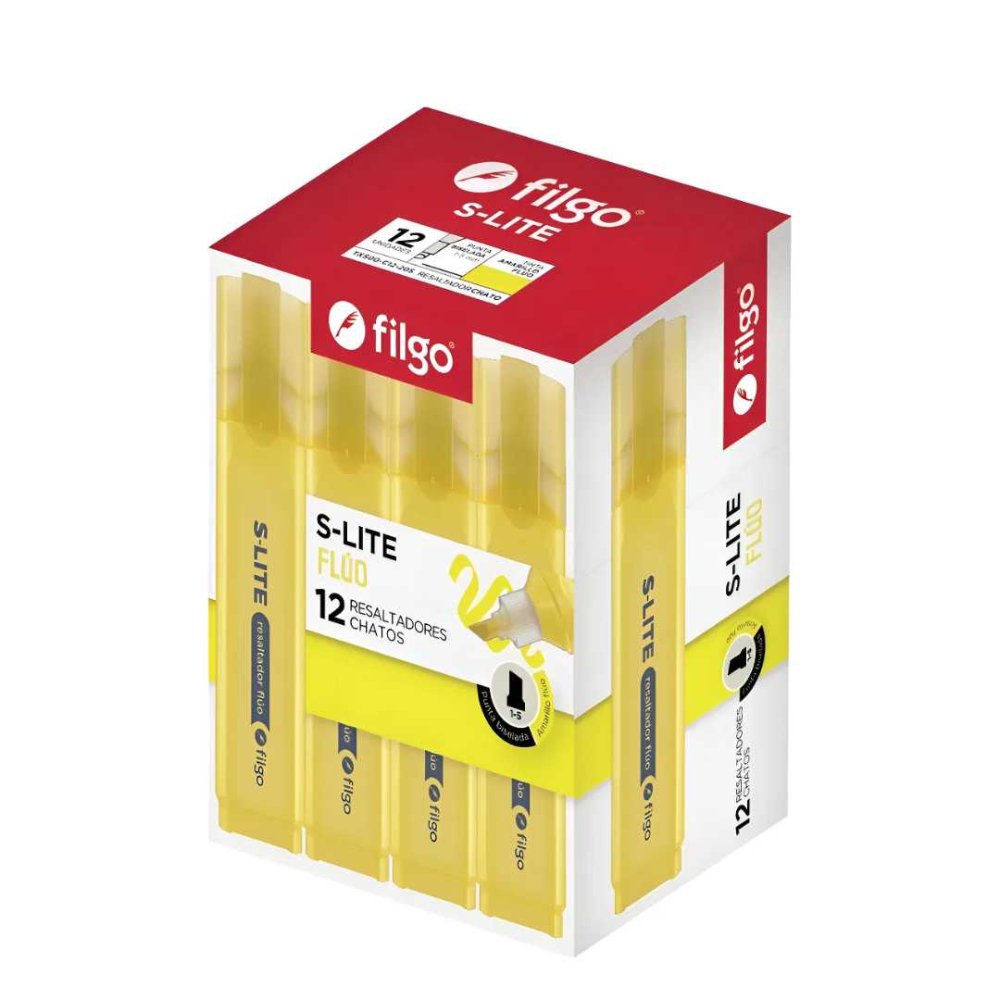 Resaltador S-LITE Caja x12 AMARILLO FLUO