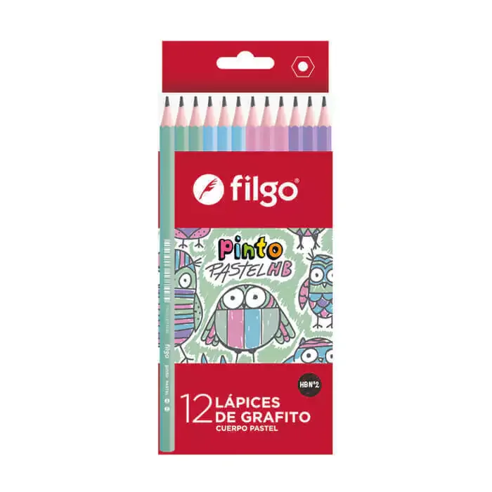 Lapiz Grafito Negro Cascara PASTEL x12