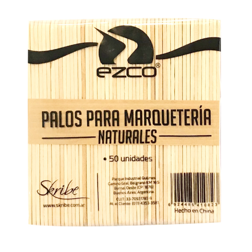 Palitos Helado x50 Ezco Color Natural