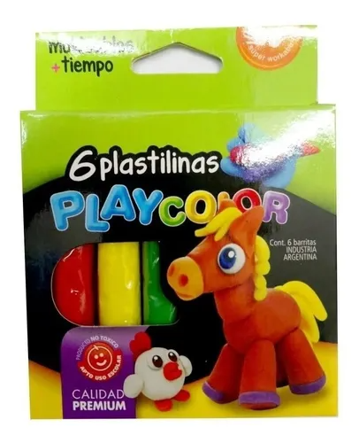 Plastilinas Escolares Playcolor x6 Colores