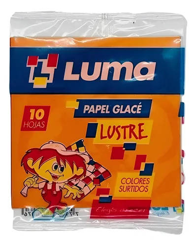 Papel Glace Luma Colores Lustre X 10 Hojas Surtidas