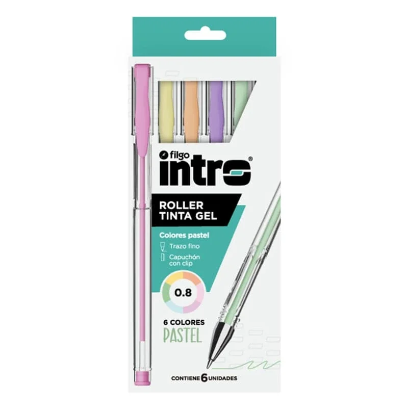Roller Gel Intro PASTEL x6