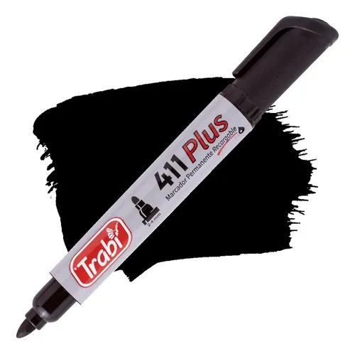 Marcador Permanente Trabi 411 NEGRO x Unidad