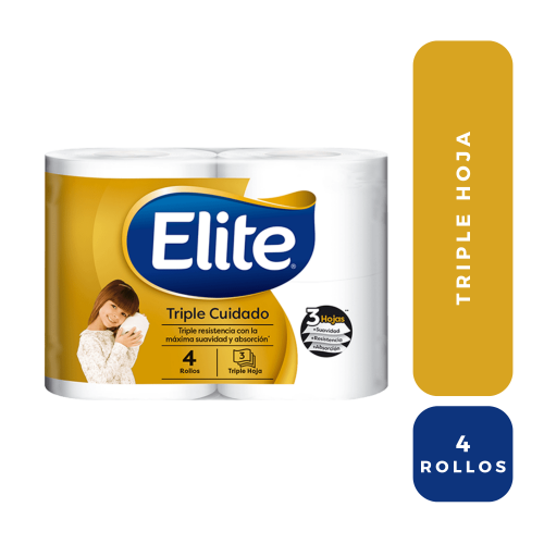 PAPEL HIGIENICO ELITE DE 4 UNIDADES DORADO
