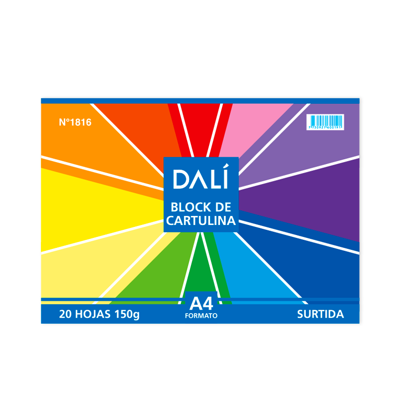 Block cartulina colores A4 Dali
