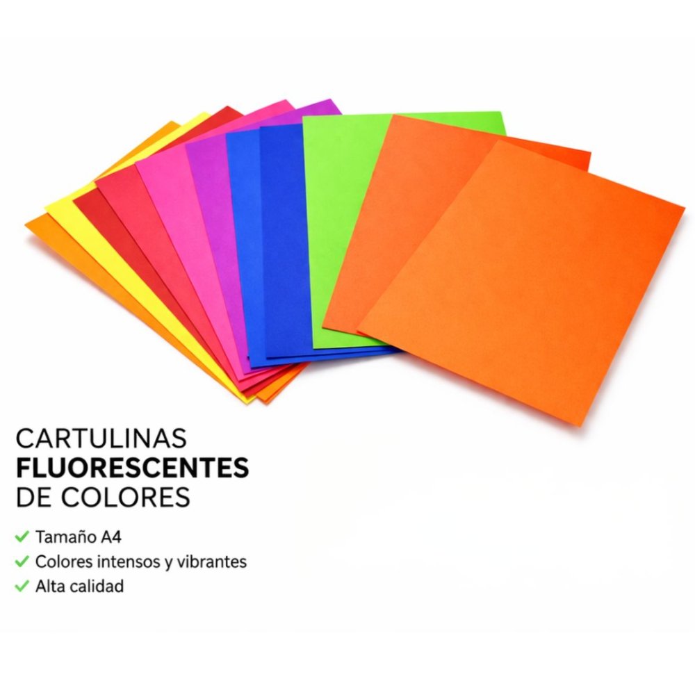 Cartulina A4 colores Fluo